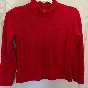 Alain Manoukian Merino Wool Blend Red Sweater 2 Mock Neck